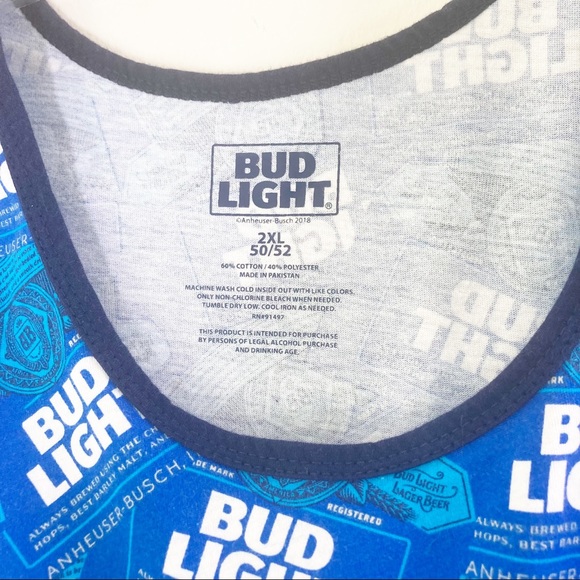 2018 Bud Light Anneuser Busch Tank Top Size 2XL EUC - Picture 2 of 3